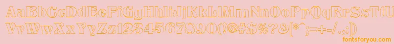 TitaniaOutline Font – Orange Fonts on Pink Background