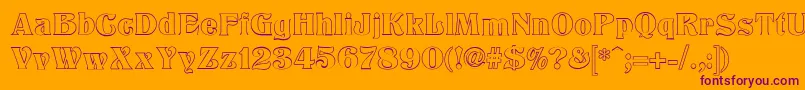 TitaniaOutline Font – Purple Fonts on Orange Background