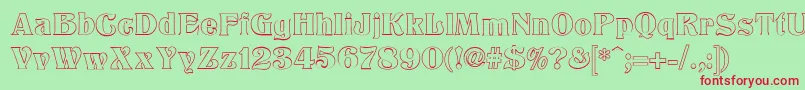 TitaniaOutline Font – Red Fonts on Green Background