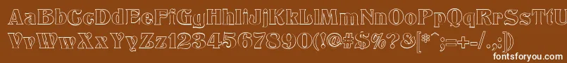 TitaniaOutline Font – White Fonts on Brown Background