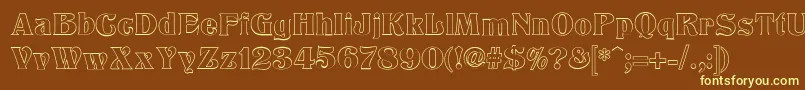 TitaniaOutline Font – Yellow Fonts on Brown Background