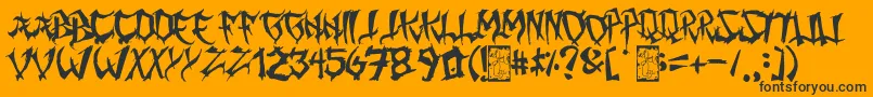 MingGothic Font – Black Fonts on Orange Background