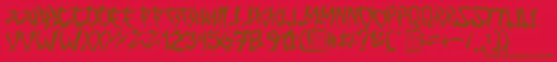 MingGothic Font – Brown Fonts on Red Background