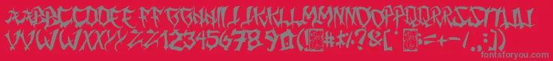 MingGothic-fontti – harmaat kirjasimet punaisella taustalla