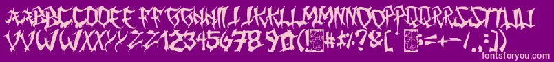 MingGothic Font – Pink Fonts on Purple Background