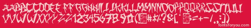 MingGothic Font – Pink Fonts on Red Background