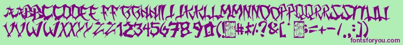 MingGothic Font – Purple Fonts on Green Background