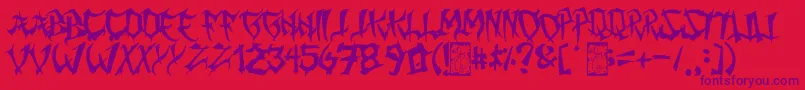 MingGothic Font – Purple Fonts on Red Background