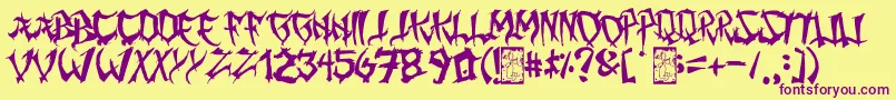 MingGothic Font – Purple Fonts on Yellow Background