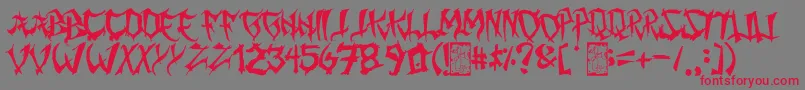 MingGothic Font – Red Fonts on Gray Background
