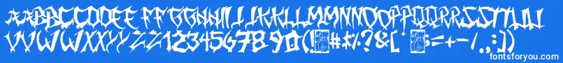 Шрифт MingGothic – белые шрифты на синем фоне