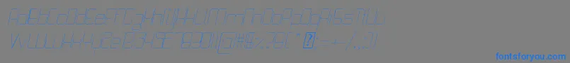 QuattroThinItalic-Schriftart – Blaue Schriften auf grauem Hintergrund