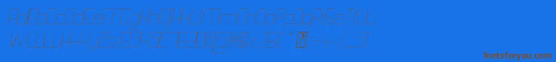 Fonte QuattroThinItalic – fontes marrons em um fundo azul