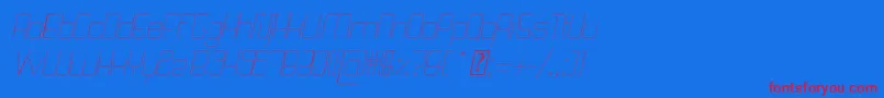 フォントQuattroThinItalic – 赤い文字の青い背景