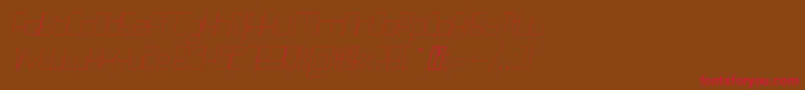 QuattroThinItalic Font – Red Fonts on Brown Background