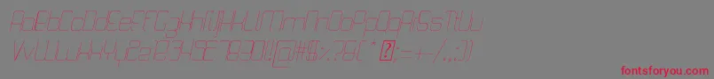 QuattroThinItalic-Schriftart – Rote Schriften auf grauem Hintergrund