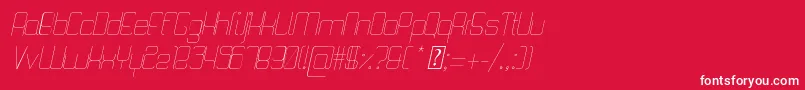 QuattroThinItalic-Schriftart – Weiße Schriften auf rotem Hintergrund