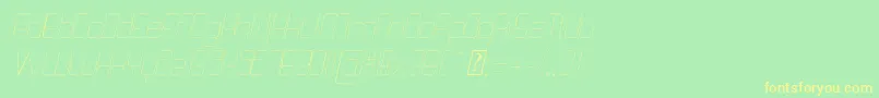 QuattroThinItalic Font – Yellow Fonts on Green Background