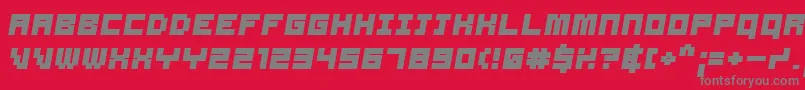 Samsbo-Schriftart – Graue Schriften auf rotem Hintergrund