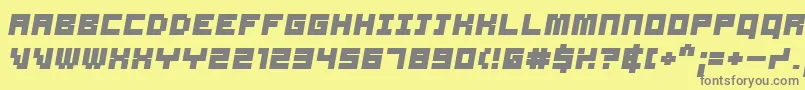 Samsbo-Schriftart – Graue Schriften auf gelbem Hintergrund