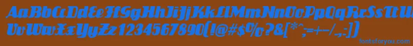 LouisianneItalic Font – Blue Fonts on Brown Background