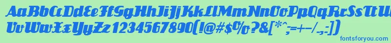 LouisianneItalic Font – Blue Fonts on Green Background