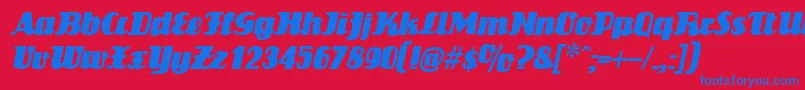 LouisianneItalic Font – Blue Fonts on Red Background