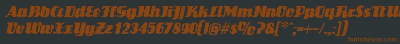 Шрифт LouisianneItalic – коричневые шрифты на чёрном фоне