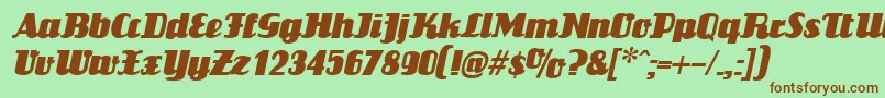 LouisianneItalic Font – Brown Fonts on Green Background