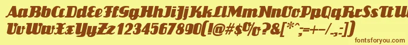 LouisianneItalic Font – Brown Fonts on Yellow Background