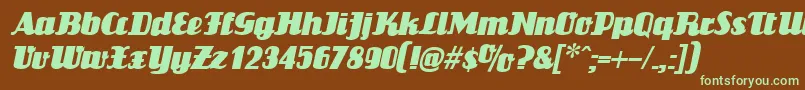 LouisianneItalic Font – Green Fonts on Brown Background