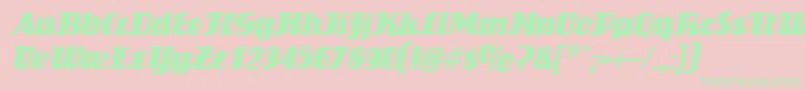 LouisianneItalic Font – Green Fonts on Pink Background