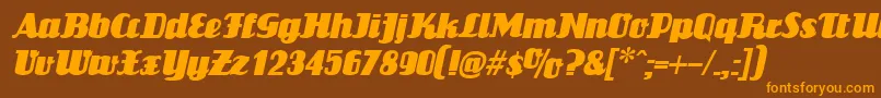 LouisianneItalic-Schriftart – Orangefarbene Schriften auf braunem Hintergrund