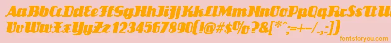 LouisianneItalic-Schriftart – Orangefarbene Schriften auf rosa Hintergrund