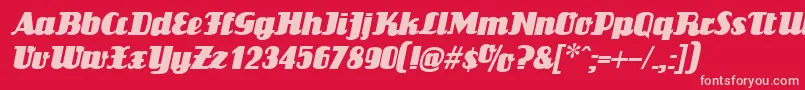 LouisianneItalic Font – Pink Fonts on Red Background