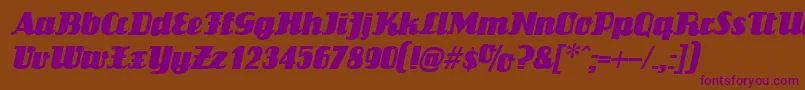 LouisianneItalic Font – Purple Fonts on Brown Background