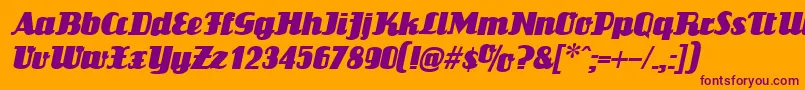 LouisianneItalic Font – Purple Fonts on Orange Background