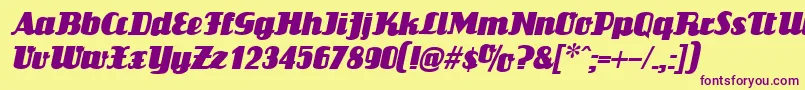 LouisianneItalic Font – Purple Fonts on Yellow Background