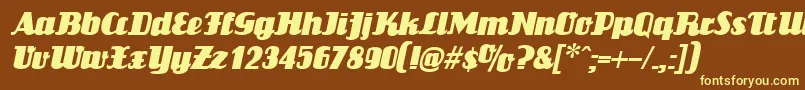 LouisianneItalic Font – Yellow Fonts on Brown Background