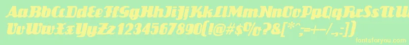 LouisianneItalic Font – Yellow Fonts on Green Background