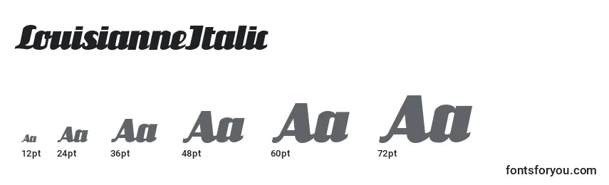 LouisianneItalic Font Sizes