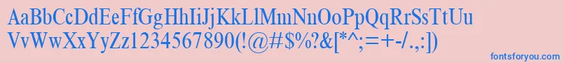 Police ThamescondensedRegular – polices bleues sur fond rose