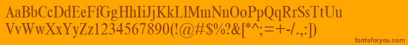 Шрифт ThamescondensedRegular – коричневые шрифты на оранжевом фоне