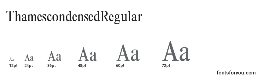 Размеры шрифта ThamescondensedRegular