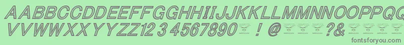 ThacoolkidzBlackitalic Font – Gray Fonts on Green Background