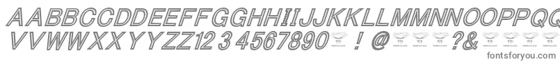 Шрифт ThacoolkidzBlackitalic – серые шрифты на белом фоне