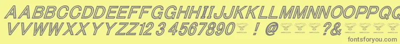 ThacoolkidzBlackitalic Font – Gray Fonts on Yellow Background