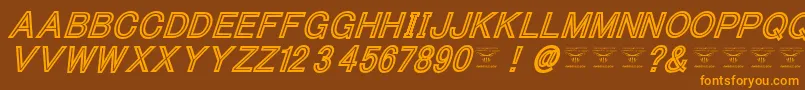 ThacoolkidzBlackitalic Font – Orange Fonts on Brown Background