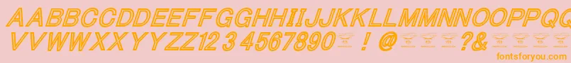 ThacoolkidzBlackitalic Font – Orange Fonts on Pink Background