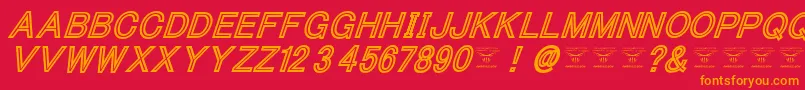 ThacoolkidzBlackitalic Font – Orange Fonts on Red Background